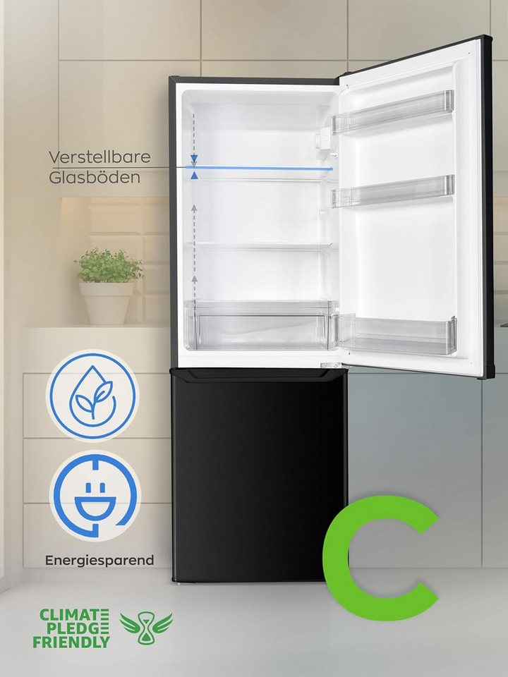 Heinrich´s Kühl-/Gefrierkombination HKS 3291 SW, 142.5 cm hoch, 49.5 cm breit, Kühlschrank 121 L Gefrierschrank 52 L Freezer Kühlgefrierschrank Bild 2