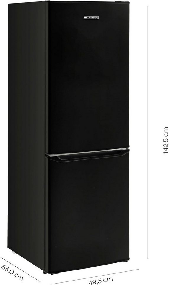 Heinrich´s Kühl-/Gefrierkombination HKS 3291 SW, 142.5 cm hoch, 49.5 cm breit, Kühlschrank 121 L Gefrierschrank 52 L Freezer Kühlgefrierschrank Bild 3