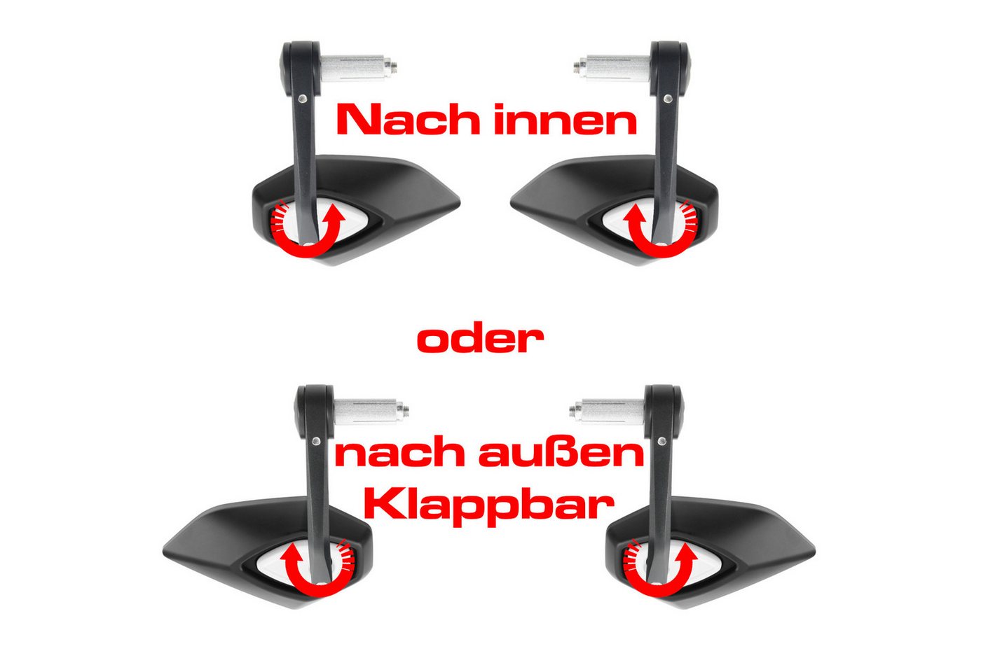 Area1 Motorradspiegel Motorrad Lenkerendenspiegel Set mit E-Prüfzeichen