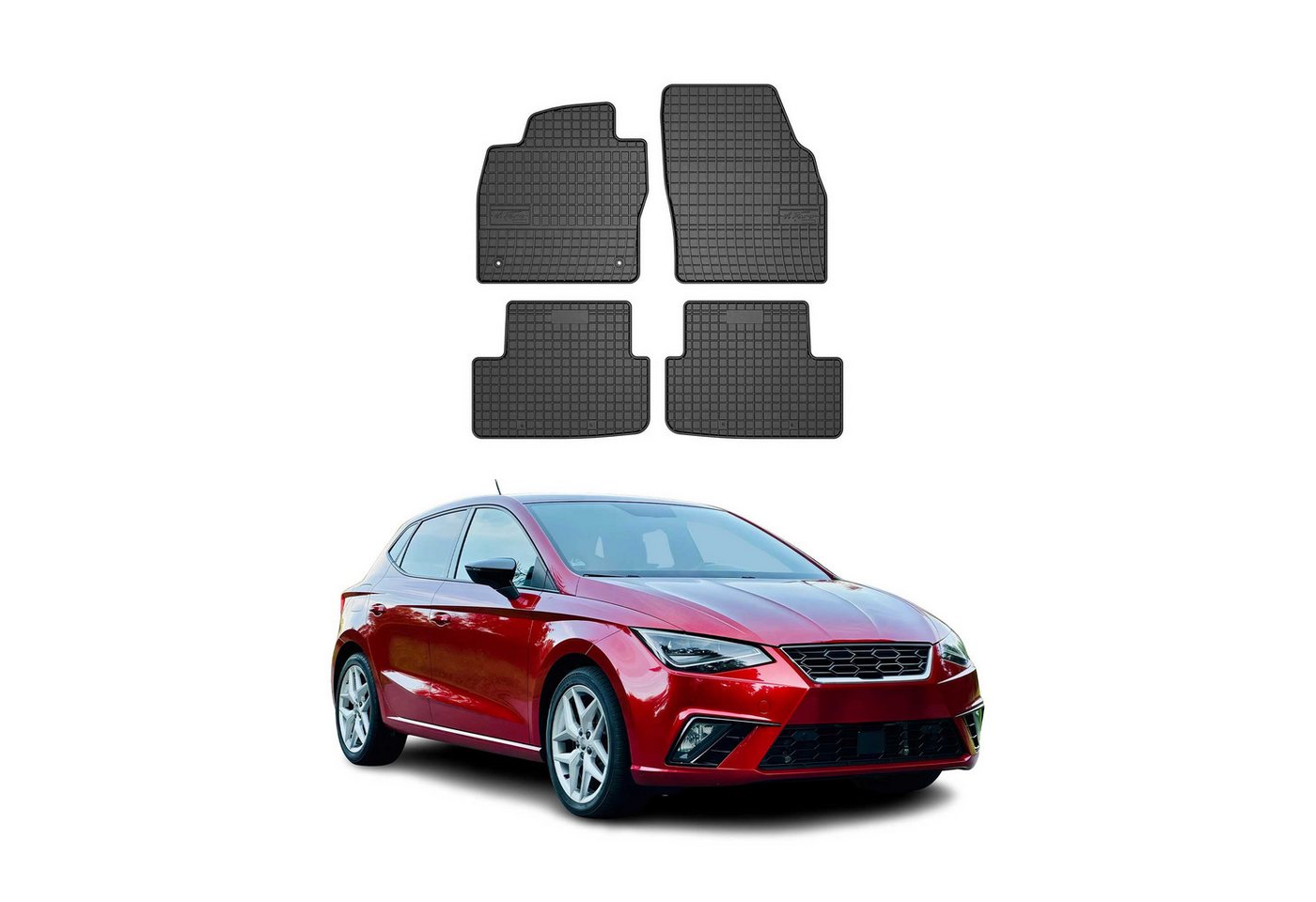OMAC Auto-Fußmatten für Seat Ibiza 2017-2025 Gummimatten Schwarz (4 St), für Seat Ibiza 2017-2025 Seat Ibiza 2017-2025, Antirutsch,Wasserfest,Einfache Installation Bild 4