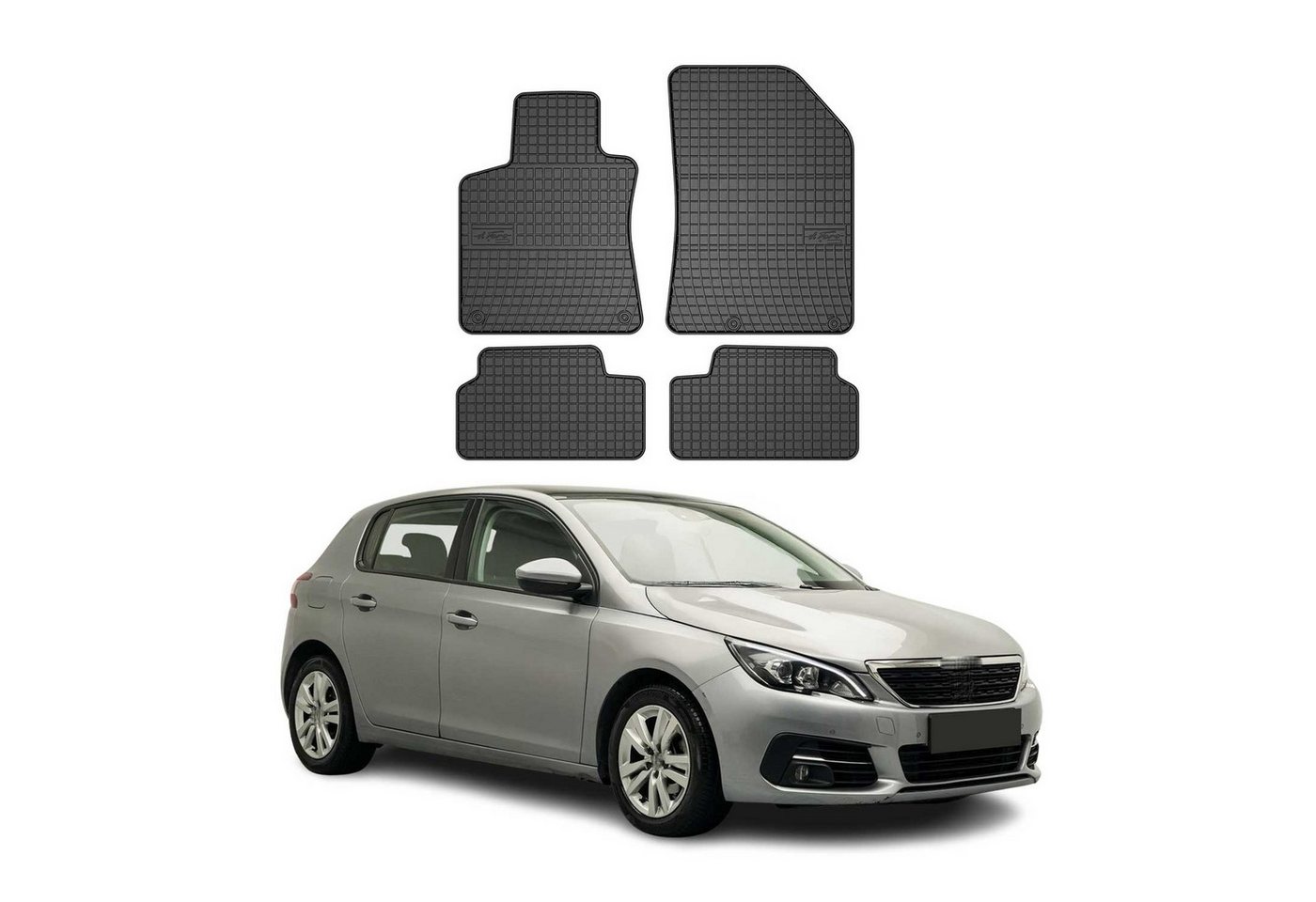 OMAC Auto-Fußmatten für Peugeot 308 2013-2021 Gummimatten Schwarz 4 tlg (4 St), für Peugeot 308 2013-2021 Peugeot 308 2013-2021, Antirutsch,Wasserfest,Einfache Installation Bild 4