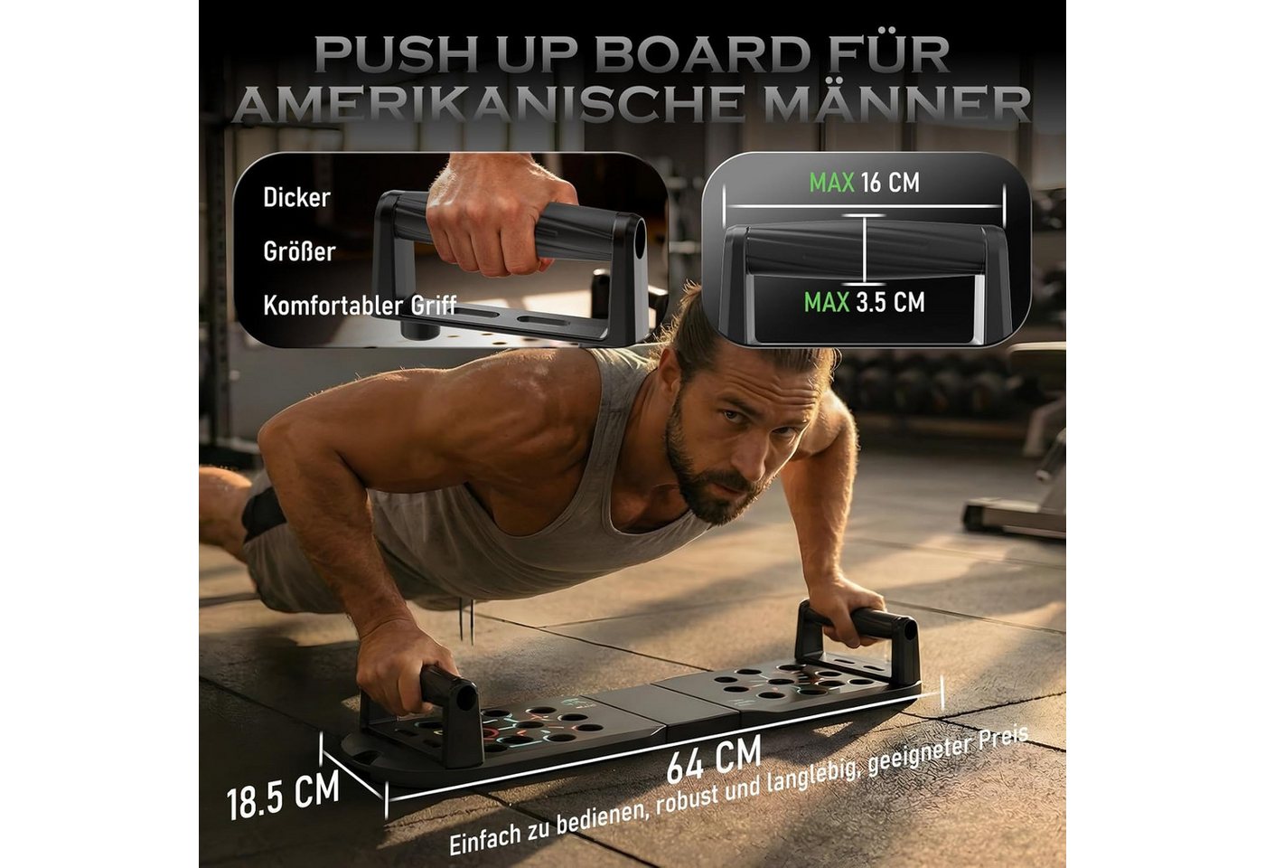 AFKSMILE Liegestützgriffe Liegestützbrett, Push Up Board, Faltbare Liegestützgriffe für Zuhause (5-St), Fitnessgeräte für Krafttraining Zuhause,Übungshilfe Push Up Bar Griffe