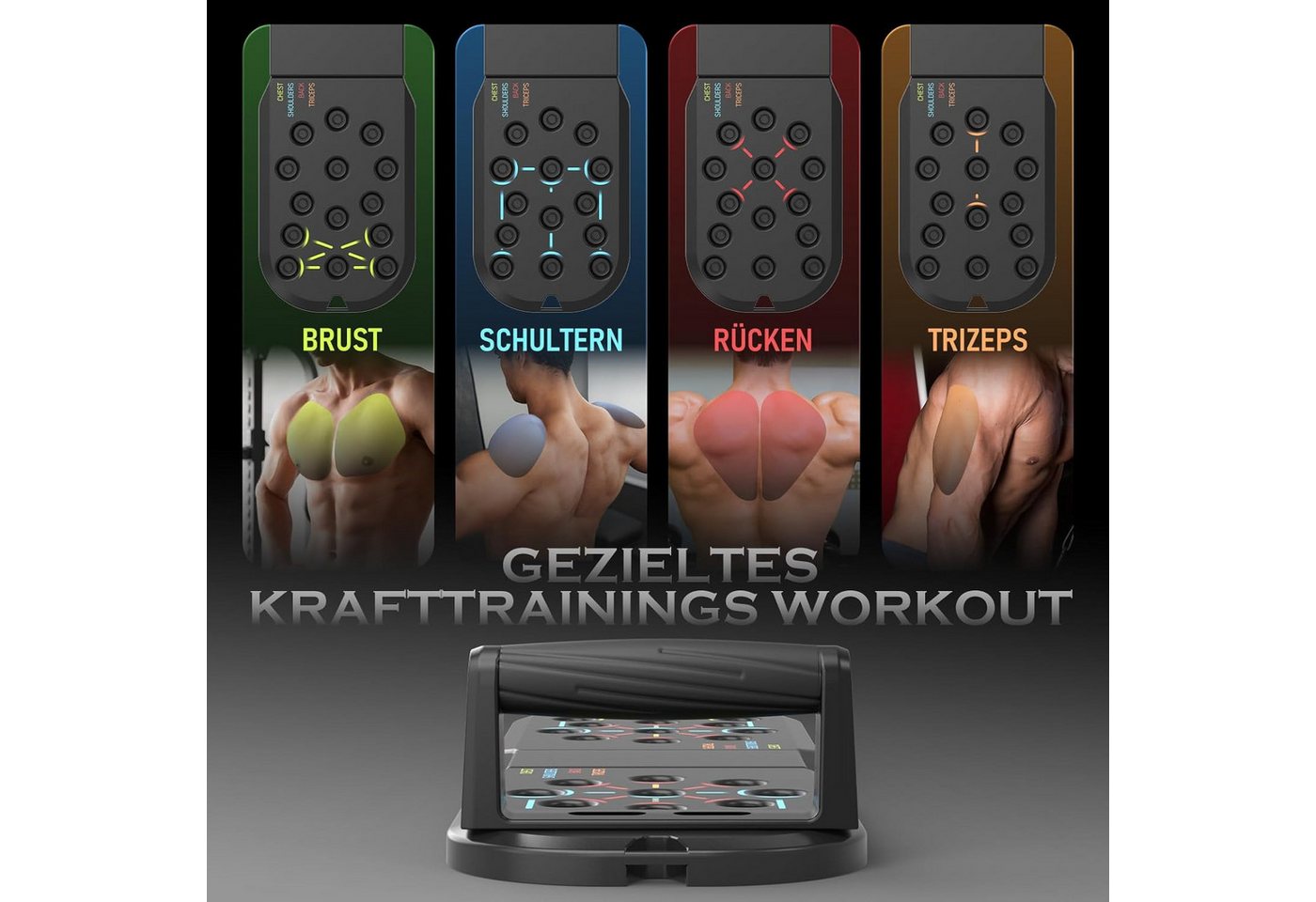 AFKSMILE Liegestützgriffe Liegestützbrett, Push Up Board, Faltbare Liegestützgriffe für Zuhause (5-St), Fitnessgeräte für Krafttraining Zuhause,Übungshilfe Push Up Bar Griffe Bild 3