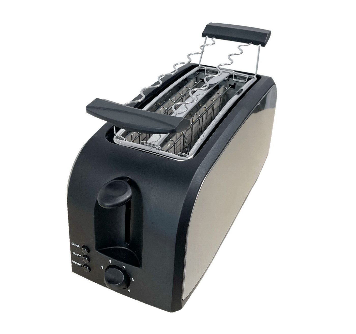 Lentz Toaster Langschlitztoaster Langschlitz-Toastautomat 4 Scheiben, 2 lange Schlitze, 1400 W, mit Brötchenaufsatz, Krümelschublade Bild 2