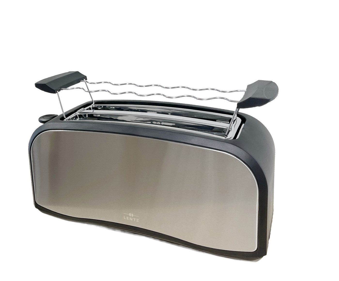 Lentz Toaster Langschlitztoaster Langschlitz-Toastautomat 4 Scheiben, 2 lange Schlitze, 1400 W, mit Brötchenaufsatz, Krümelschublade Bild 3
