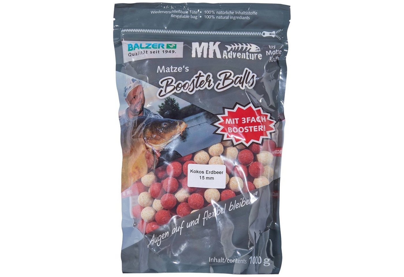 Matze Koch Kunstköder, Balzer Matze Koch Kokos/Erdbe.15mm Booster Balls Boilies – Special Edition