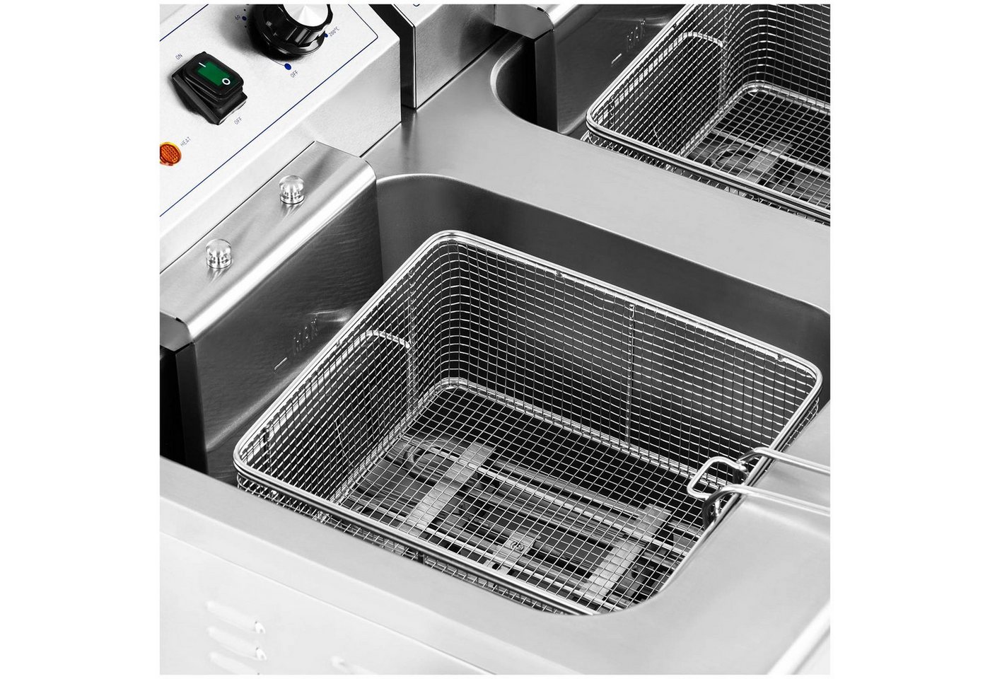 Royal Catering Fritteuse RCPKF 26DSH, 10000 W, 26 L Doppel Fritöse Ablasshahn Kaltzone 400V Bild 2