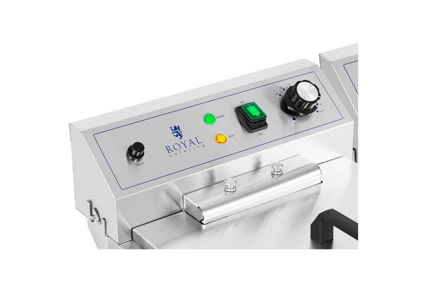 Royal Catering Fritteuse RCPKF 26DSH, 10000 W, 26 L Doppel Fritöse Ablasshahn Kaltzone 400V Bild 3