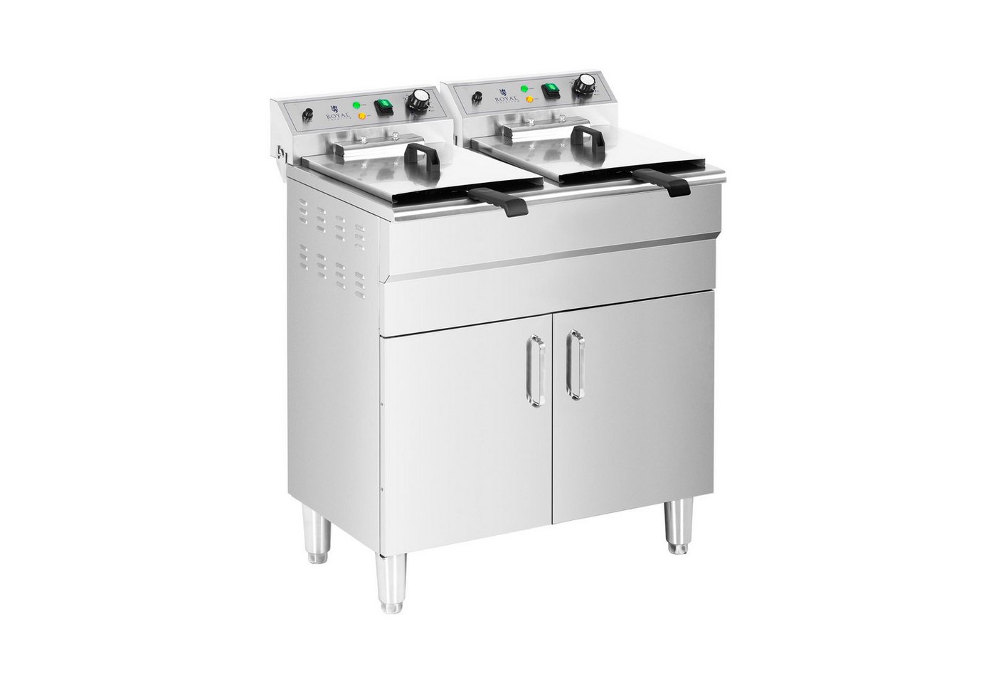 Royal Catering Fritteuse RCPKF 26DSH, 10000 W, 26 L Doppel Fritöse Ablasshahn Kaltzone 400V Bild 4