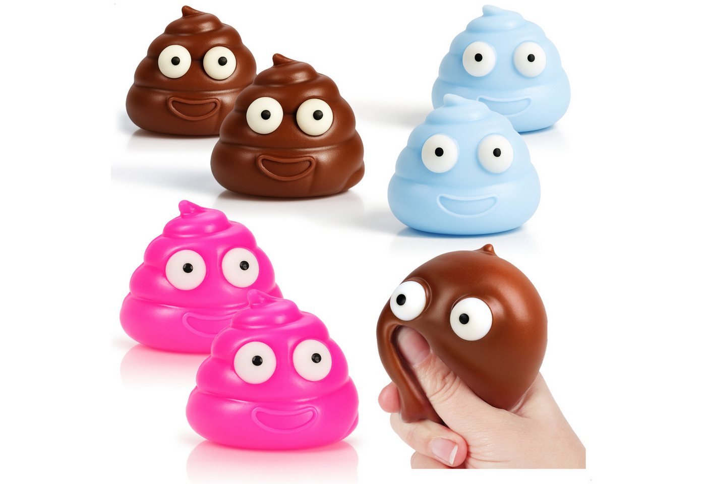 com-four Anti-Stress-Ball Anti Stress Quetschbälle (6-St), Knautschball zum Entspannen Bild 3