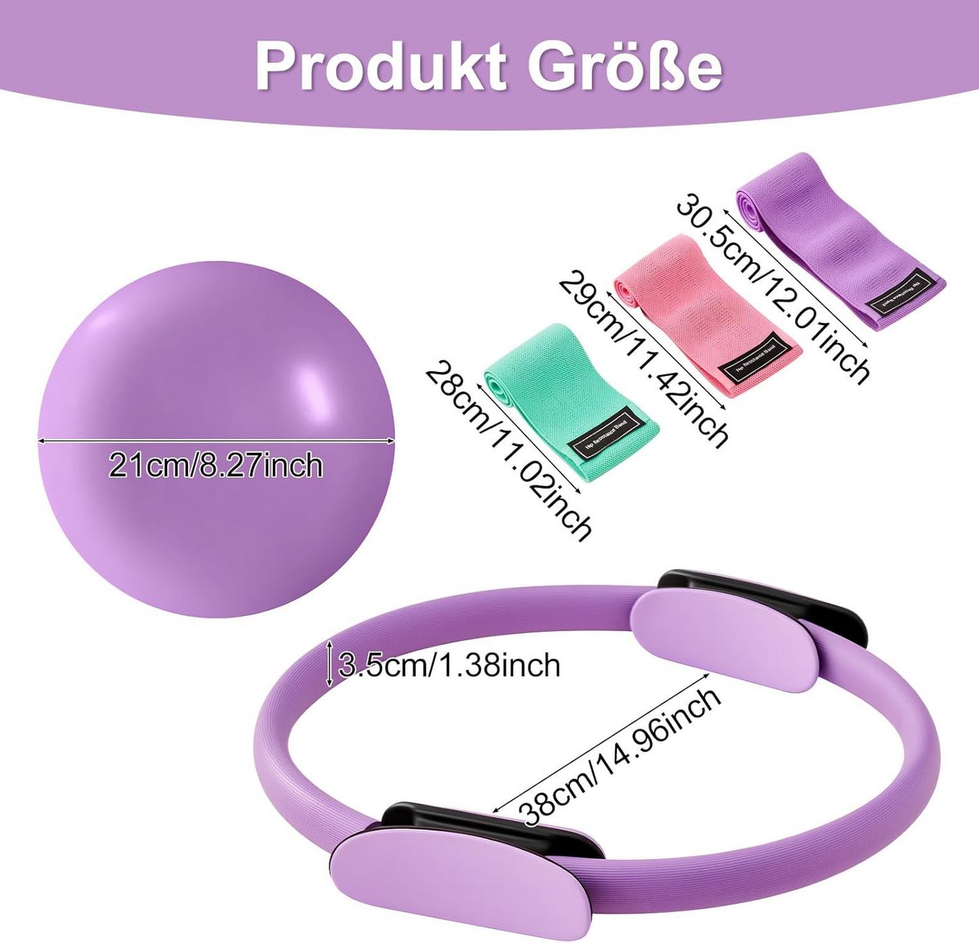 Youyijia Rückenstrecker 14 Zoll Pilates Ring Set Magic Circle Mit Doppelt Gepolsterten Bild 4