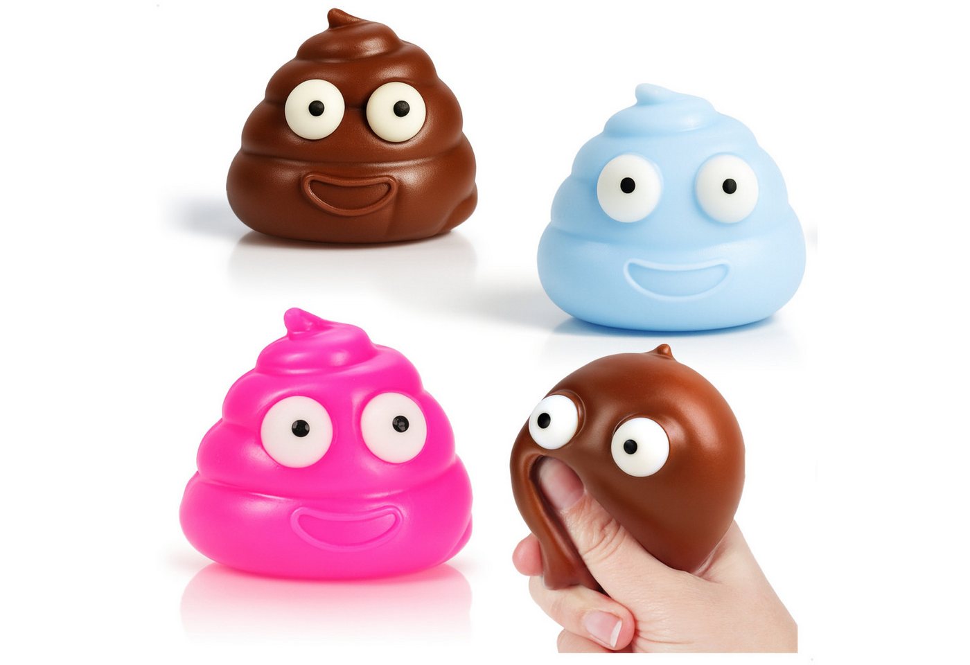 com-four Anti-Stress-Ball Anti Stress Quetschbälle (3-St), Knautschball zum Entspannen Bild 3