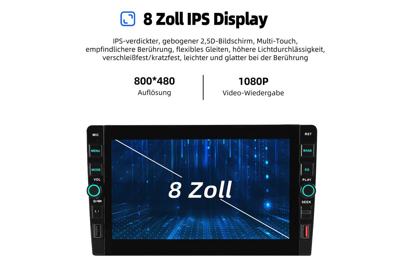ESSGOO Für Seat LEON 5F1 2012-2020 Android 16 Autoradio GPS Navi WIFI Carplay Autoradio (RDS, 4+64GB(optional), Digitalradio (DAB), FM, GPS, WIFI, SWC, Apple Carplay Android Auto GPS Navi WIFI BT EQ mit USB- und Type-C) Bild 5