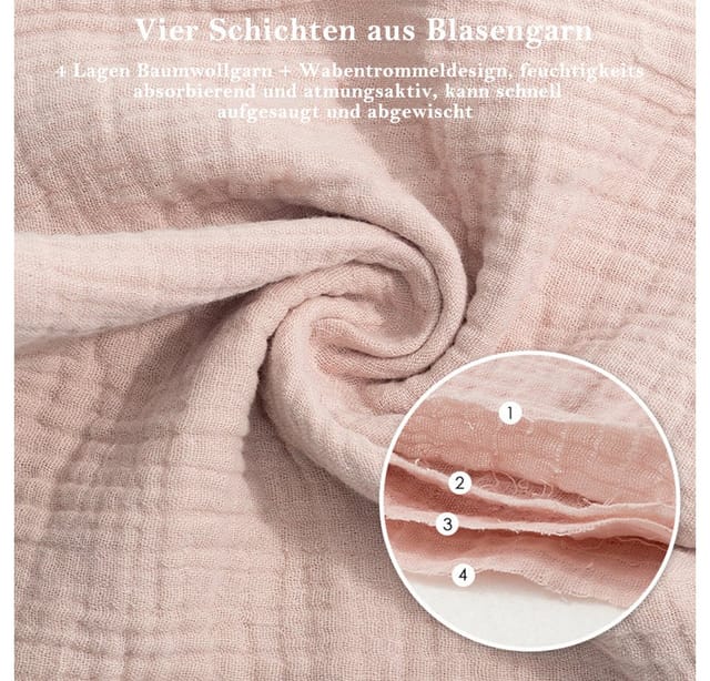 TUWENA Spucktuch 5 Stück Baby Musselin Waschlappen, Handtücher für Neugeborene 23x23cm, (5-tlg), Mehrweg Baby Waschlappen, Zum Füttern Wischen Waschen- Zufällige Farbe