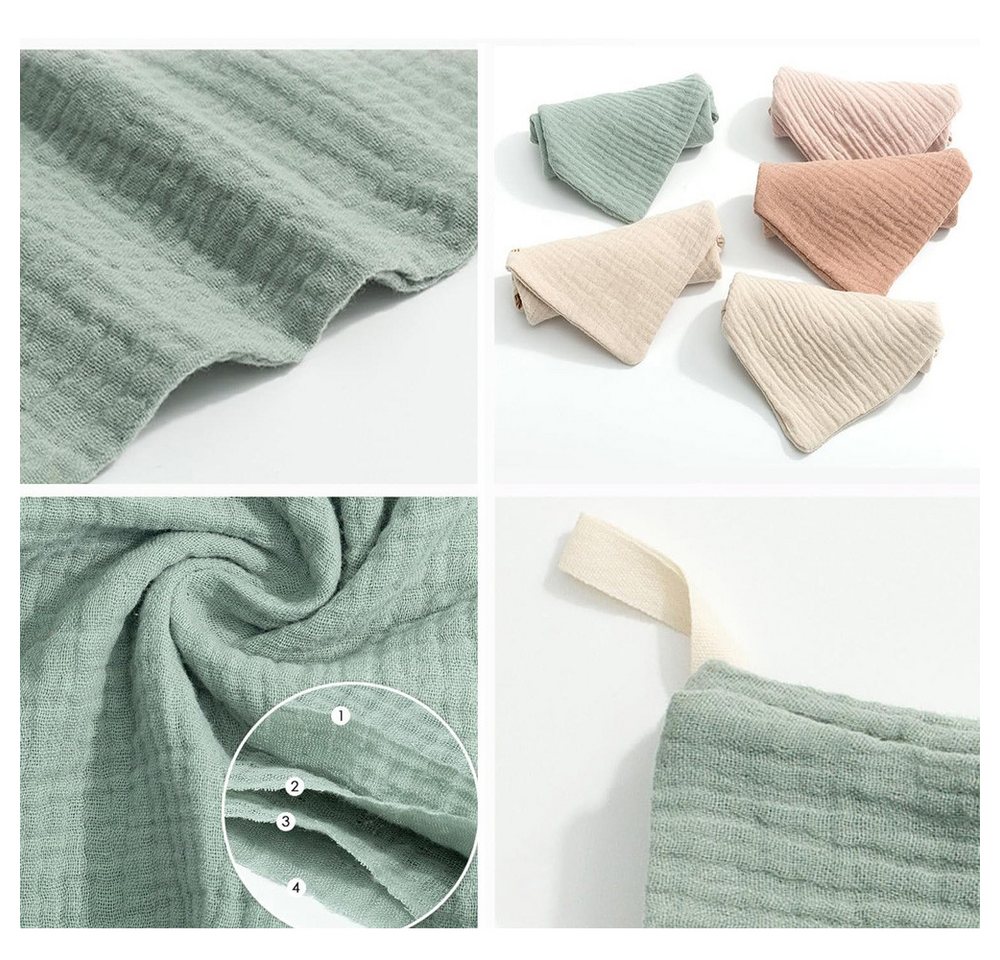 TUWENA Spucktuch 5 Stück Baby Musselin Waschlappen, Handtücher für Neugeborene 23x23cm, (5-tlg), Mehrweg Baby Waschlappen, Zum Füttern Wischen Waschen- Zufällige Farbe Bild 4