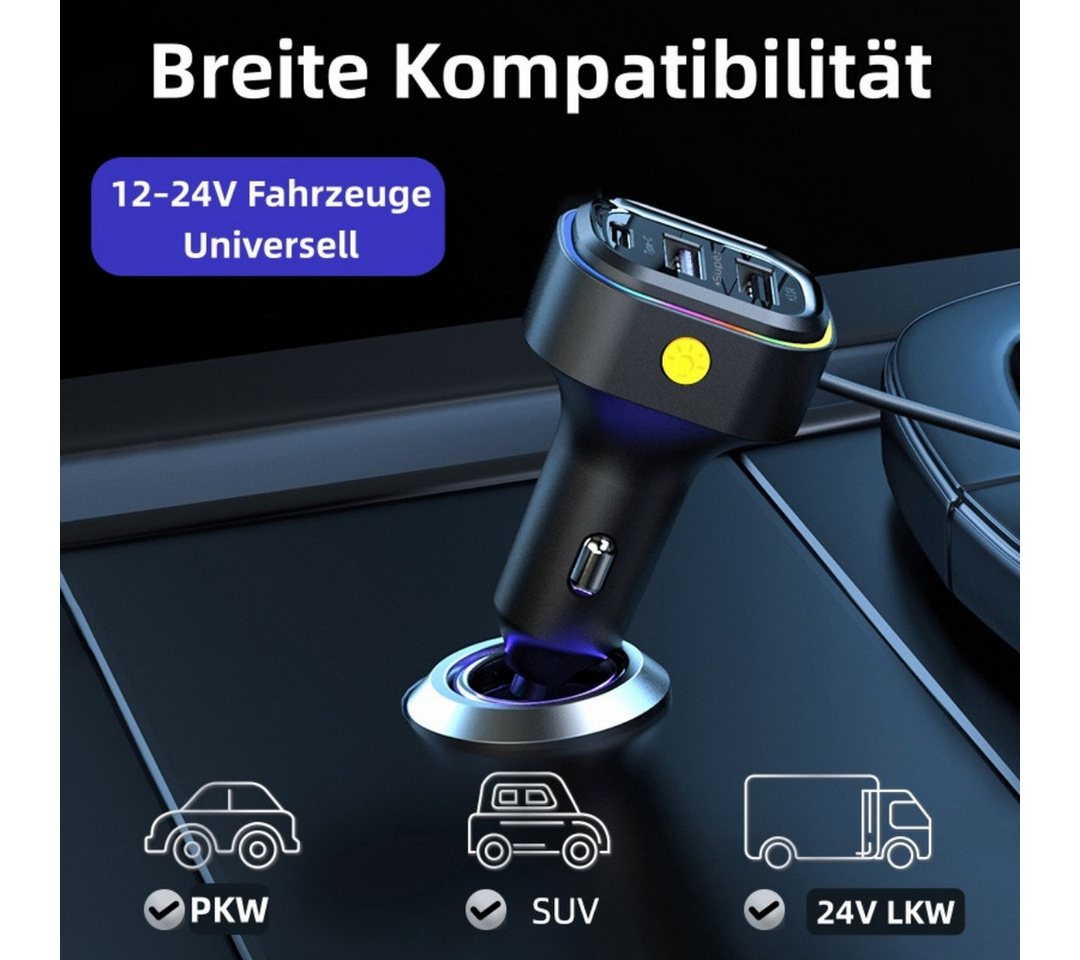 neue dawn Auto Ladegerät 6 Port Zigarettenanzünder USB C 66W Schnellladegerät KFZ-Netzteil (KFZ Ladegeräte, USB C 66W Schnellladegerät, 6 Port, 4*USB A + 2*Type C) Bild 3