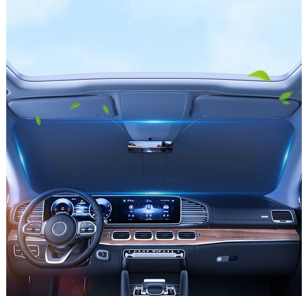 Coonoor Autosonnenschutz Frontscheibenabdeckung Kfz-Universal-Windschutzscheibenvisier 140×70cm, für Selbsthaftend UV Hitzeschutz Plane Bild 2