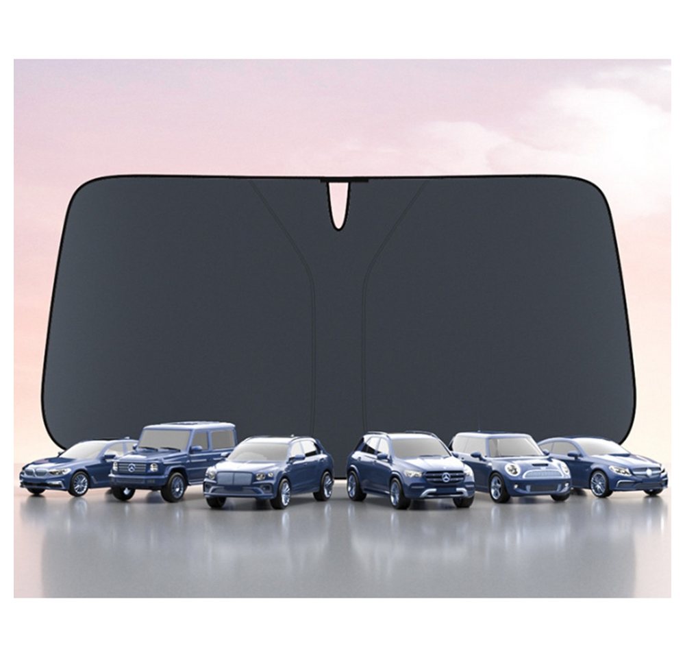 Coonoor Autosonnenschutz Frontscheibenabdeckung Kfz-Universal-Windschutzscheibenvisier 140×70cm, für Selbsthaftend UV Hitzeschutz Plane Bild 3