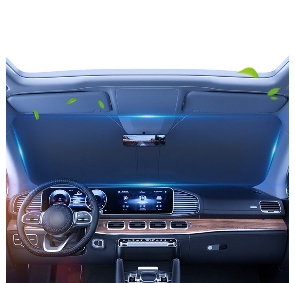 Coonoor Autosonnenschutz Frontscheibenabdeckung Kfz-Universal-Windschutzscheibenvisier 140×70cm, für Selbsthaftend UV Hitzeschutz Plane Bild 5