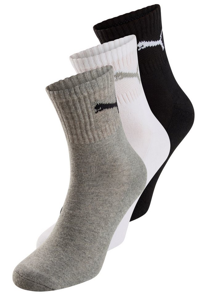 PUMA Sportsocken short crew (3-Paar) im 3er-Pack, mit gepolsterter Frottee-Sohle, atmungsaktiv, elastisch Bild 2