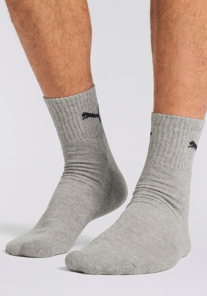 PUMA Sportsocken short crew (3-Paar) im 3er-Pack, mit gepolsterter Frottee-Sohle, atmungsaktiv, elastisch Bild 3