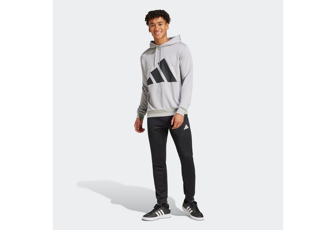 adidas Sportswear Trainingsanzug BIG LOGO HOODED (2-tlg), zweiteiliges Set aus Hose und Hoodie