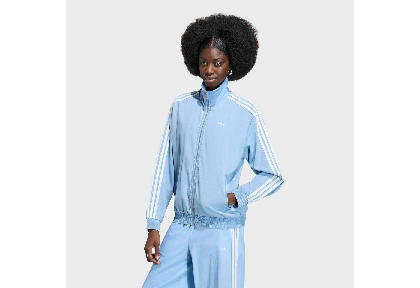 adidas Originals Outdoorjacke ADIDAS ORIGINALS SUMMER GLOW LIGHT DENIM FIREBIRD TRACK für Erwachsene, mit Reißverschluss, aus Baumwolle Bild 3