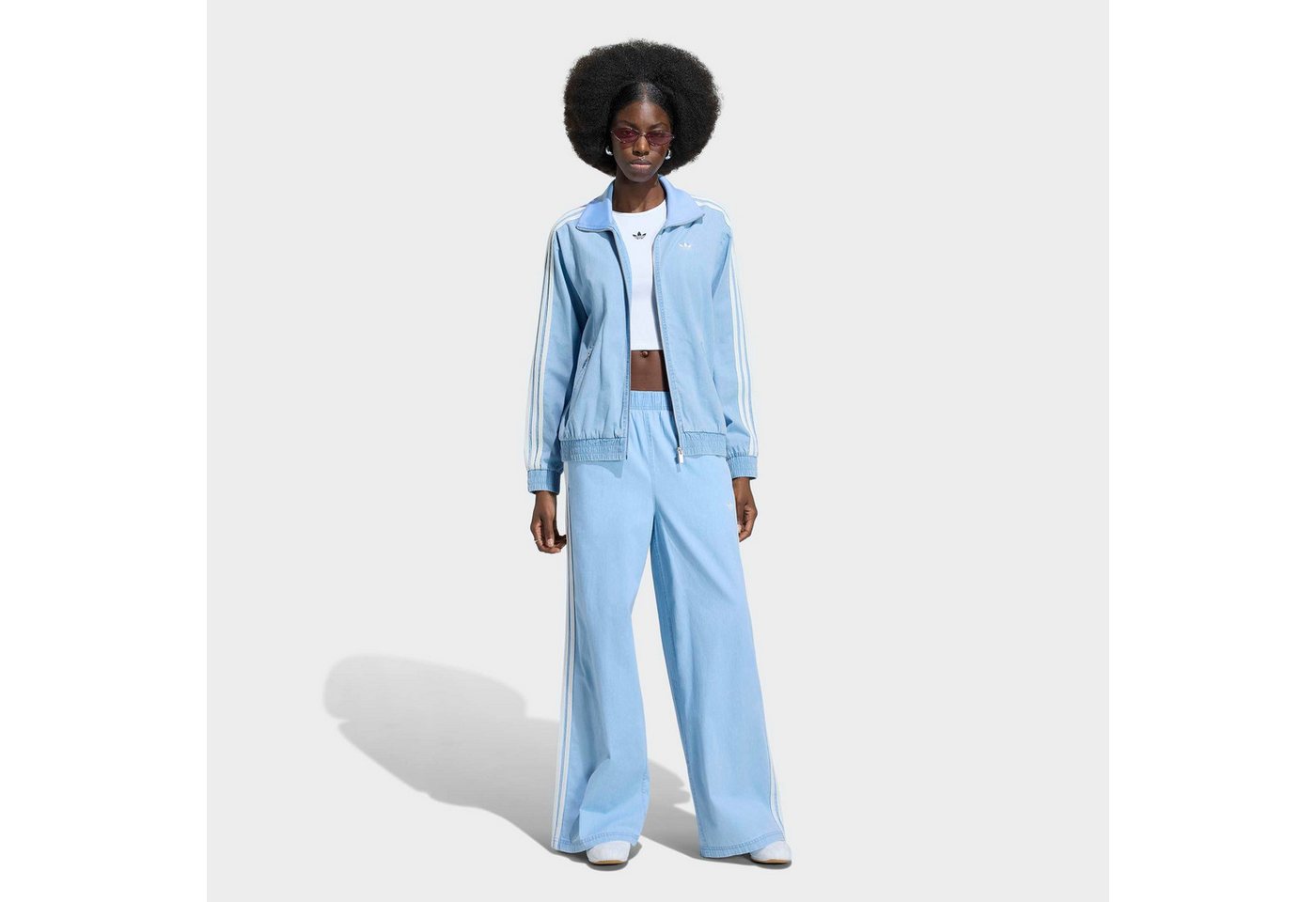 adidas Originals Outdoorjacke ADIDAS ORIGINALS SUMMER GLOW LIGHT DENIM FIREBIRD TRACK für Erwachsene, mit Reißverschluss, aus Baumwolle Bild 4