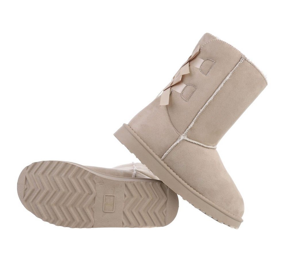Ital-Design Damen Snowboots Freizeit Snowboots (81440815) Flach Flache Stiefeletten in Beige