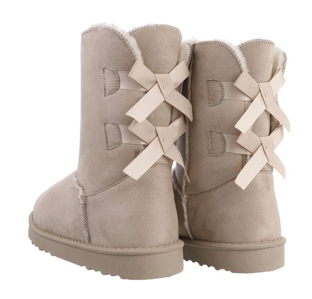 Ital-Design Damen Snowboots Freizeit Snowboots (81440815) Flach Flache Stiefeletten in Beige Bild 2