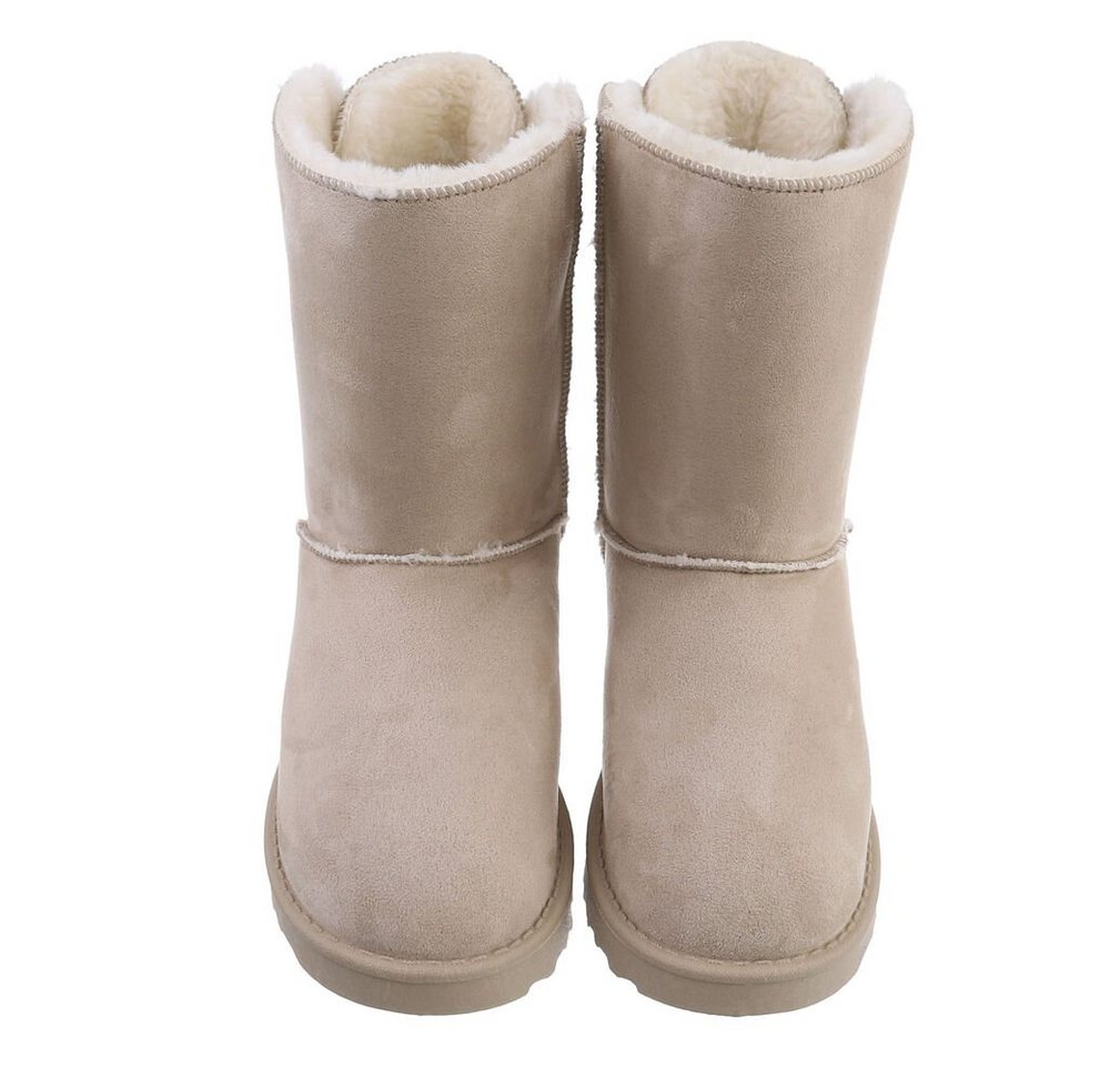 Ital-Design Damen Snowboots Freizeit Snowboots (81440815) Flach Flache Stiefeletten in Beige Bild 3