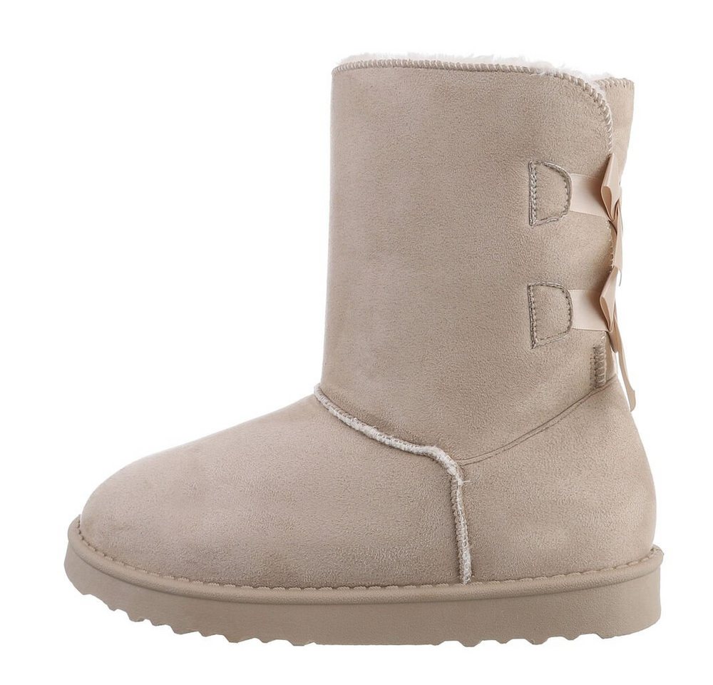 Ital-Design Damen Snowboots Freizeit Snowboots (81440815) Flach Flache Stiefeletten in Beige Bild 4