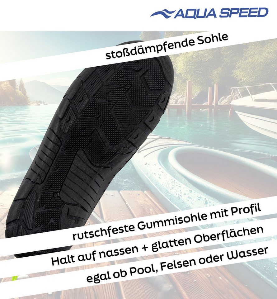 Aqua Speed Bade- & Strandschuhe Damen Gr. 41 – Weich, leicht & griffig Wasserschuh (Wellness-Set für Damen – Hygienisch, weich & flexibel) Sanft zum Fuß – Damen-Aqua-Komplettset für warme Tage