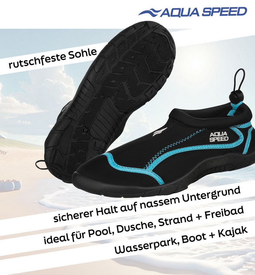 Aqua Speed Bade- & Strandschuhe Damen Gr. 41 – Weich, leicht & griffig Wasserschuh (Wellness-Set für Damen – Hygienisch, weich & flexibel) Sanft zum Fuß – Damen-Aqua-Komplettset für warme Tage Bild 5