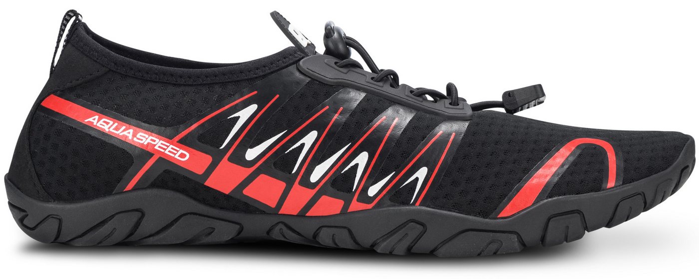 Aqua Speed Gekko Aqua Sneaker Gr. 46 – Schwarz/Rot + Handtuch inklusive Wasserschuh (Aqua Sneaker mit starker Profilsohle – rutschfest & sportlich) Federleicht & elastisch – bequem auch bei Barfußnutzung Bild 2