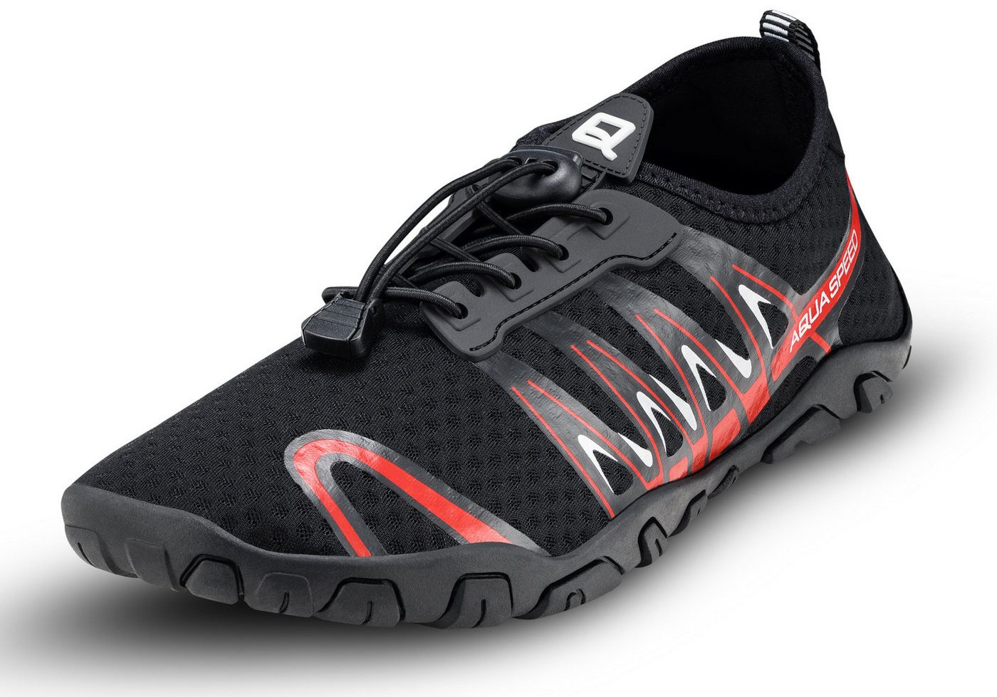 Aqua Speed Gekko Aqua Sneaker Gr. 46 – Schwarz/Rot + Handtuch inklusive Wasserschuh (Aqua Sneaker mit starker Profilsohle – rutschfest & sportlich) Federleicht & elastisch – bequem auch bei Barfußnutzung Bild 5