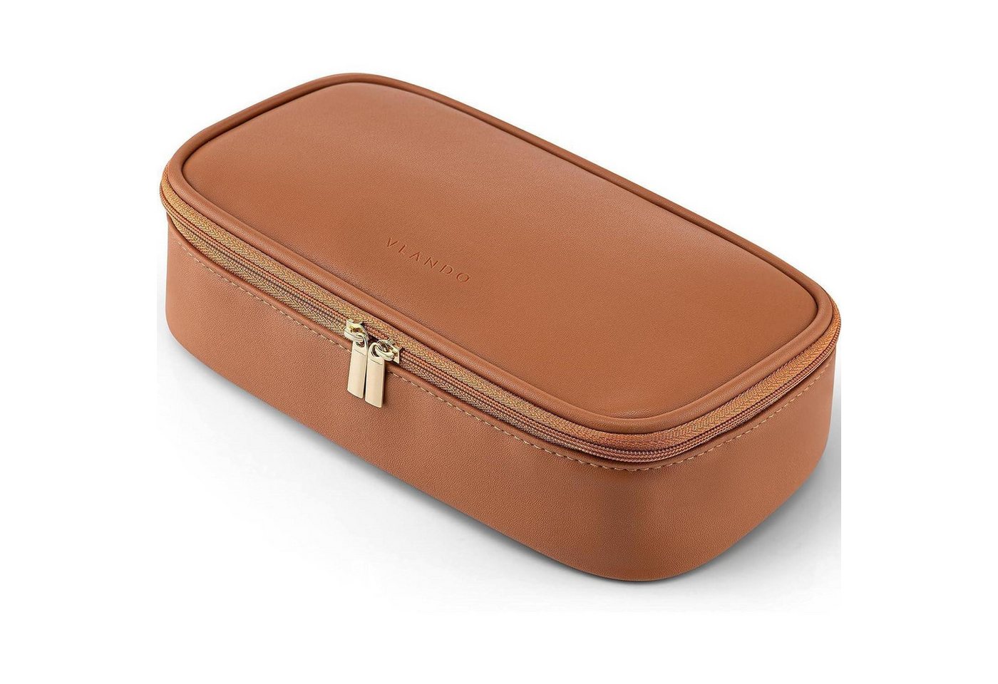 LuxusKollektion Kosmetiktasche Kosmetiktasche Reise Klein MakeUp Damen Organizer Leder Braun Bild 3