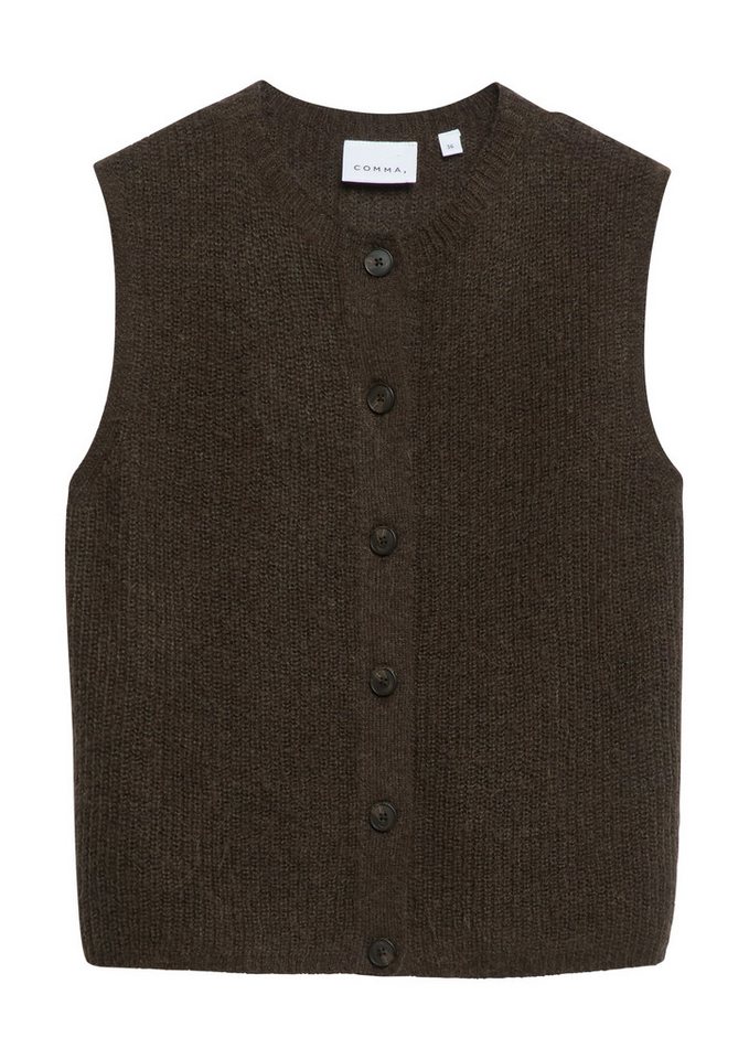 comma Funktionsweste Strickjacke Leichte Strickweste aus Alpakamix