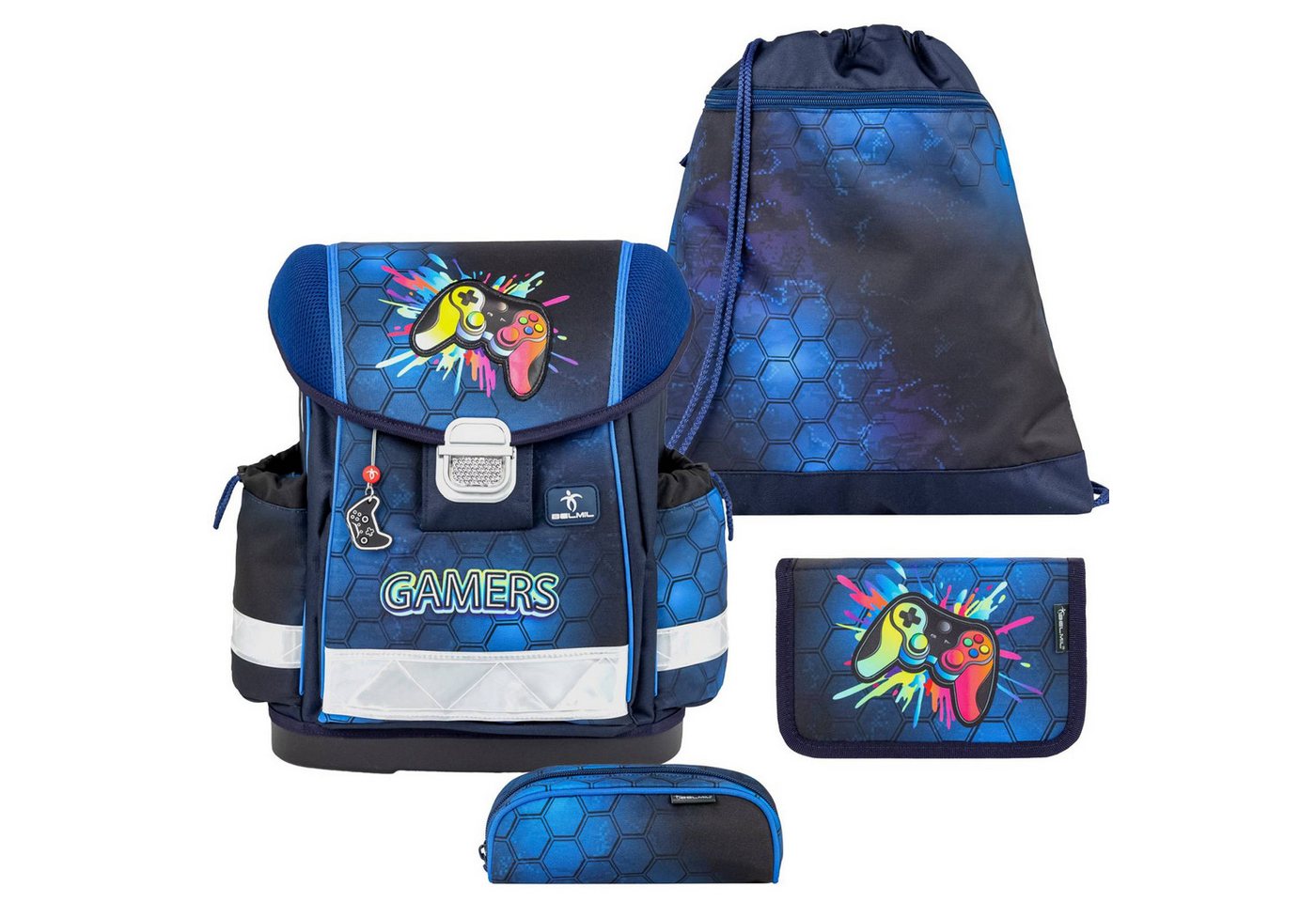 Belmil Schulranzen "Classy" 2026 Set 1. Klasse neue Designs, 4tlg. Set ab 1. Klasse, Grundschule, Einschulung, Gaming, Jungen Bild 2