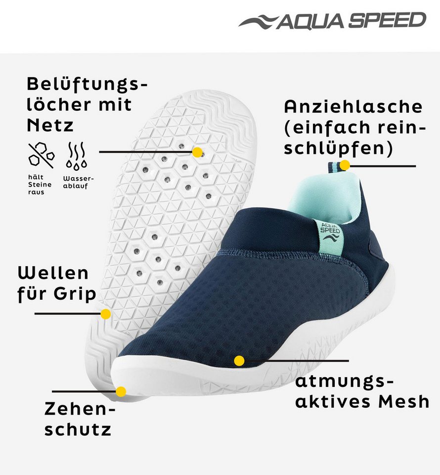 Aqua Speed Aqua Speed Lagarto Schwimmschuhe Gr. 39 – Flexibel & leicht mit Tuch Wasserschuh (Aquaschuhe mit Flex-Sohle – Für Sport, Spiel & entspannte Tage) Leichte Aqua Schuhe + Tuch – Für Strandtage & nasse Böden Bild 2