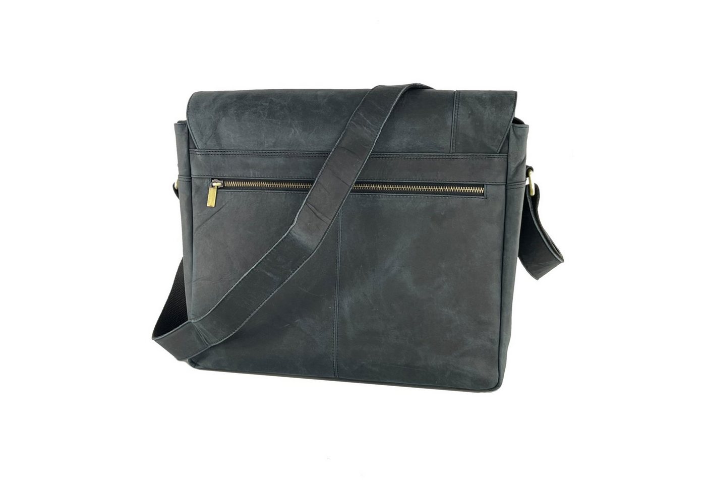 Buffalo Hill Aktentasche >2474< elegante Laptoptasche aus reinem Büffelleder, Organizer, Herren Umhängetasche in grau Bild 2