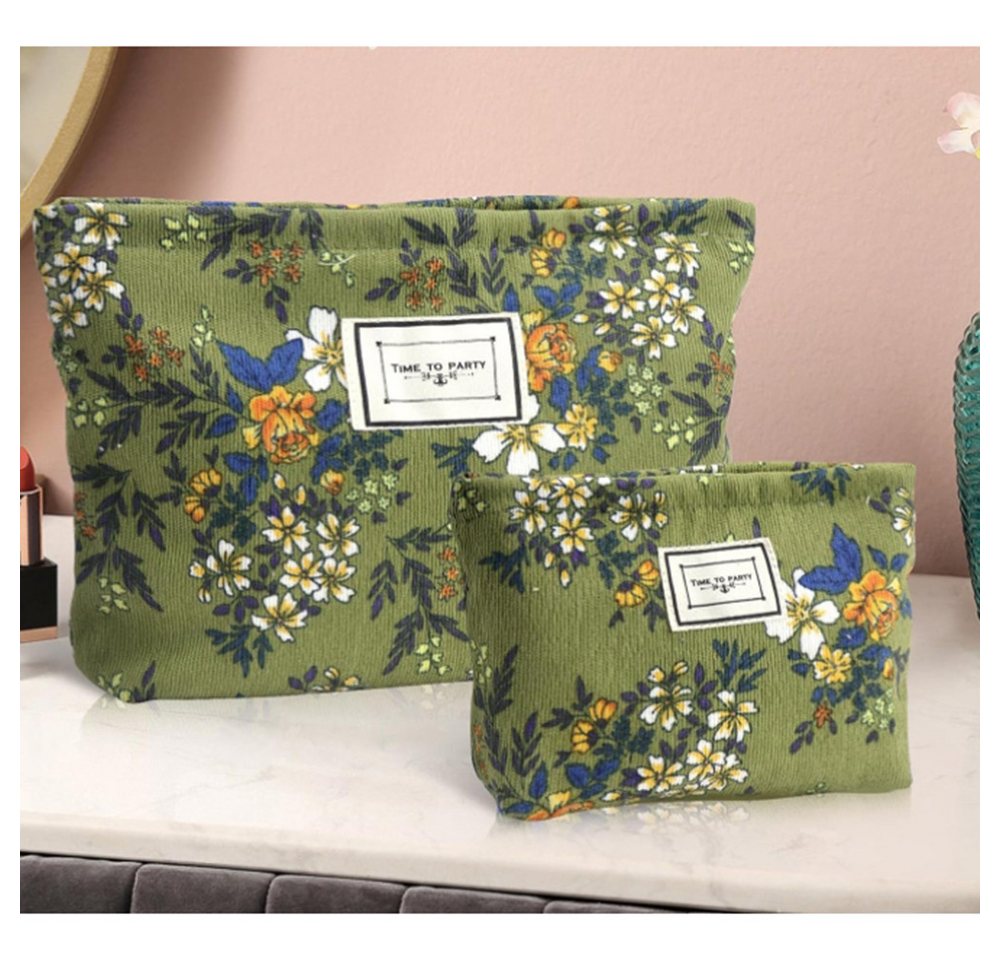 Coonoor Kosmetiktasche Kordsamt Waschtasche Klein Kulturbeutel Schminktasche Bild 2