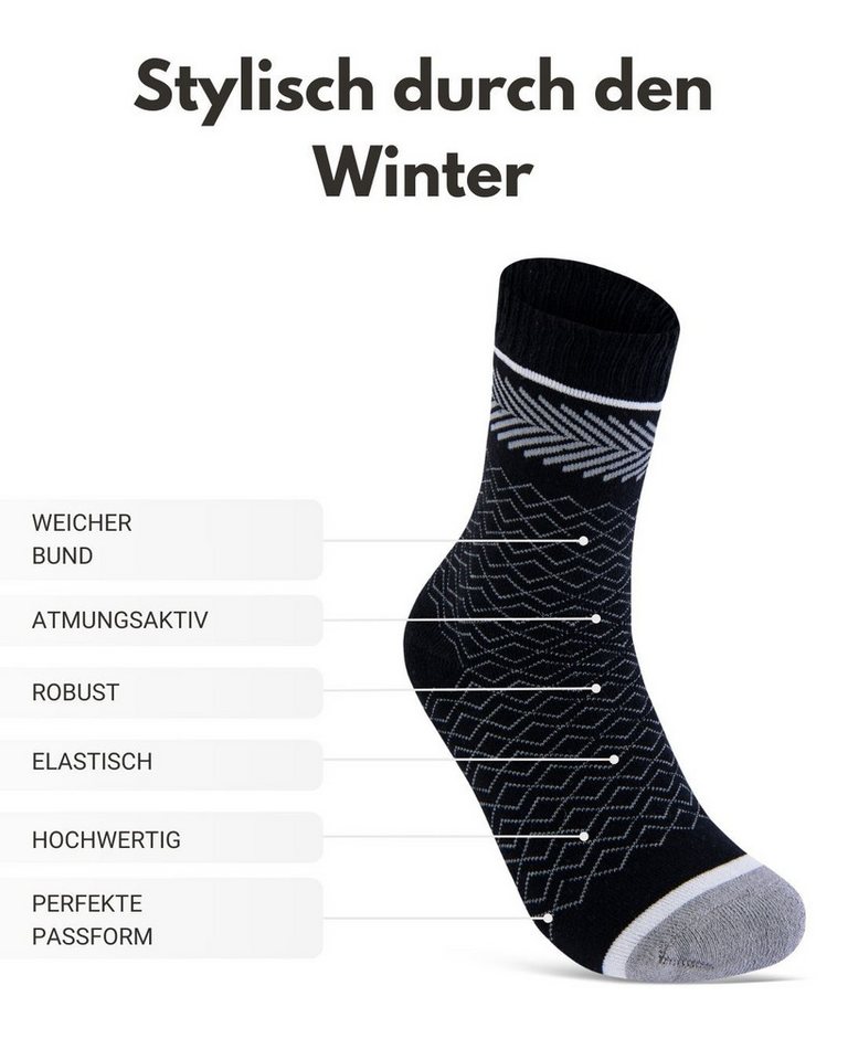 sockenkauf24 Thermosocken Damen warme Wintersocken Vollfrottee (38203, 6-Paar, 35-38) aus Baumwolle mit Komfortbund Bild 4