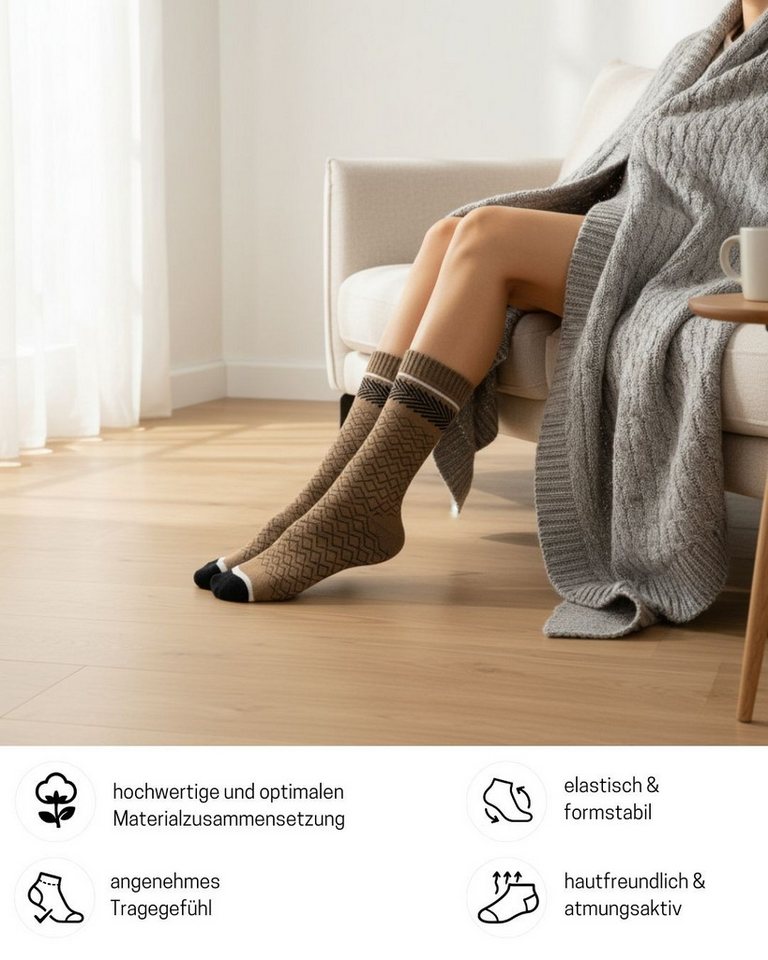 sockenkauf24 Thermosocken Damen warme Wintersocken Vollfrottee (38203, 6-Paar, 35-38) aus Baumwolle mit Komfortbund Bild 5