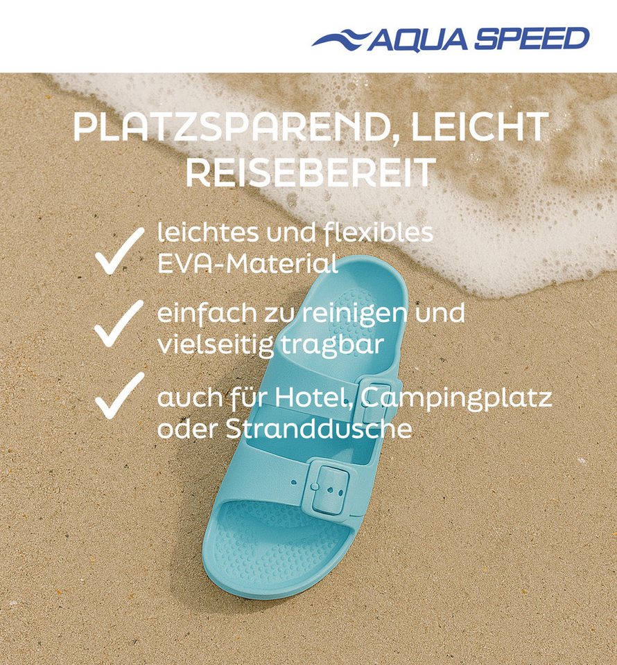 Aqua Speed Kinder Badelatschen Gr. 32 – rutschfest + Handtuch dabei Badesandale (Offene Sandalen für Kinder – perfekt für Badesee & Camping) Offene Kinder Badesandalen mit Grip – ideal für unterwegs Bild 3