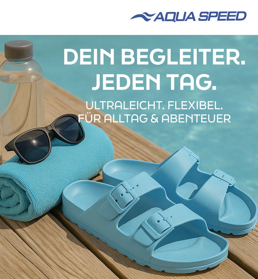 Aqua Speed Kinder Badelatschen Gr. 32 – rutschfest + Handtuch dabei Badesandale (Offene Sandalen für Kinder – perfekt für Badesee & Camping) Offene Kinder Badesandalen mit Grip – ideal für unterwegs Bild 5