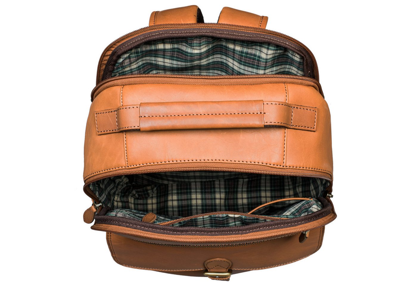 Benthill Rucksack Echt Leder Rucksack Damen Herren Backpack Lederrucksack Reise Bag, Reißverschlussfach Bild 4