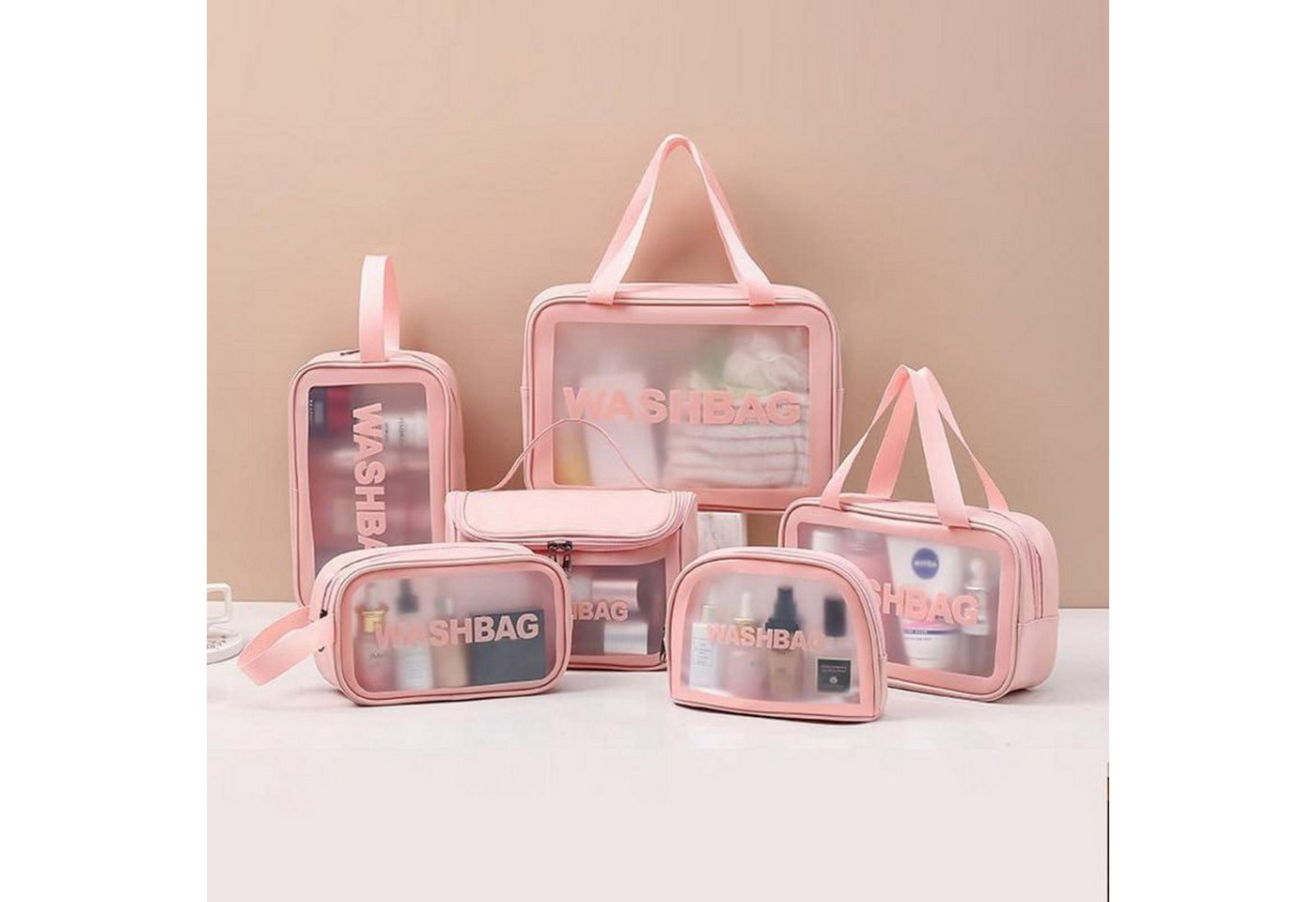 LuxusKollektion Kulturbeutel Transparente Reise Kulturbeutel 6er Set Kosmetiktasche PVC Organizer Bild 4