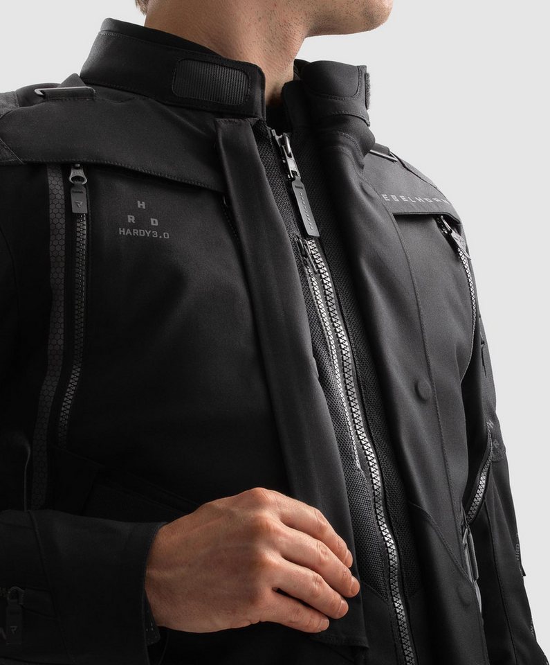 Rebelhorn Motorradjacke Hardy 3.0 wasserdichte Motorrad Textiljacke Rückenprotektor enthalten,Verbindungsreißverschluss,Ellenbogenpro Bild 3