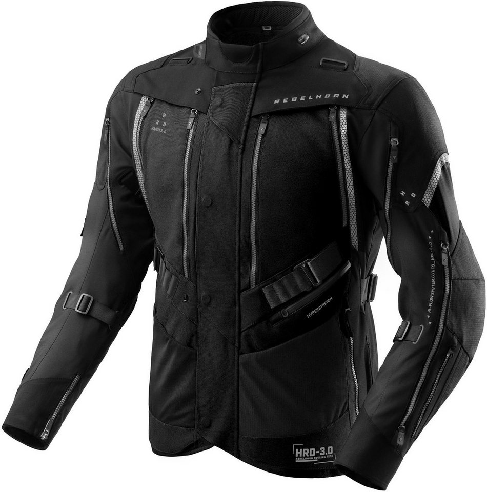 Rebelhorn Motorradjacke Hardy 3.0 wasserdichte Motorrad Textiljacke Rückenprotektor enthalten,Verbindungsreißverschluss,Ellenbogenpro Bild 4